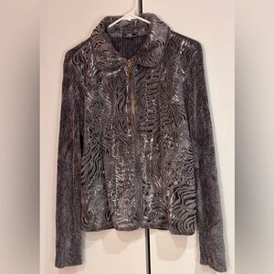 Lisa International gray zip jacket